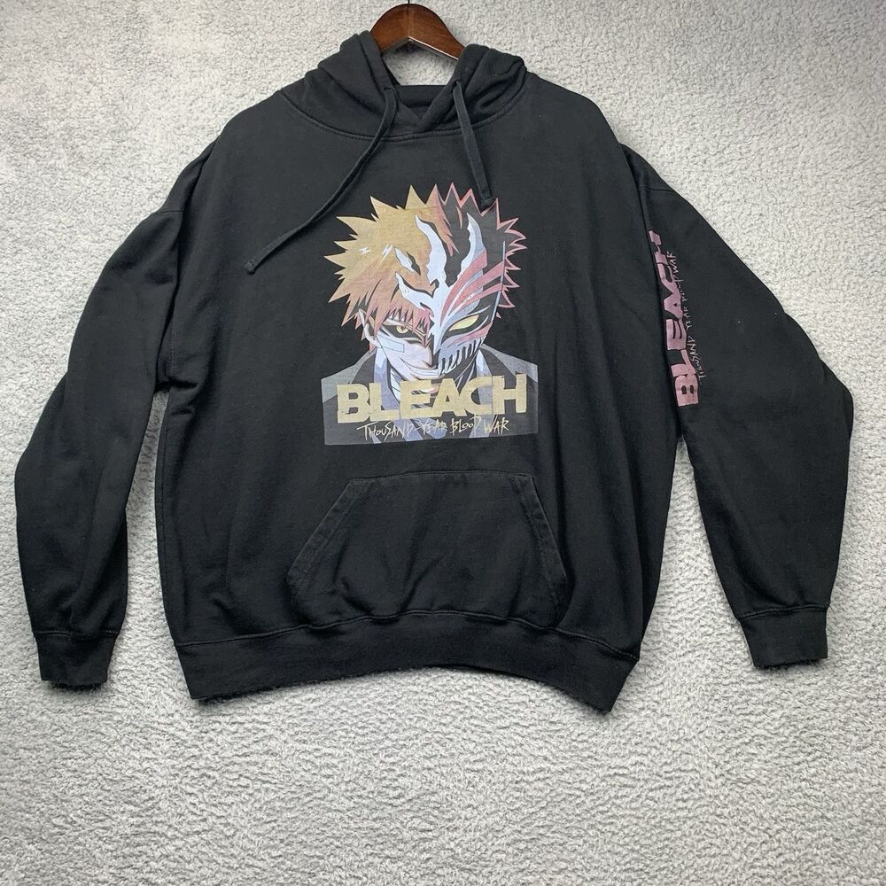 Anime Bleach Thousand Year Blood War Mens Black Hoodie Sweatshirt Jumper XL?